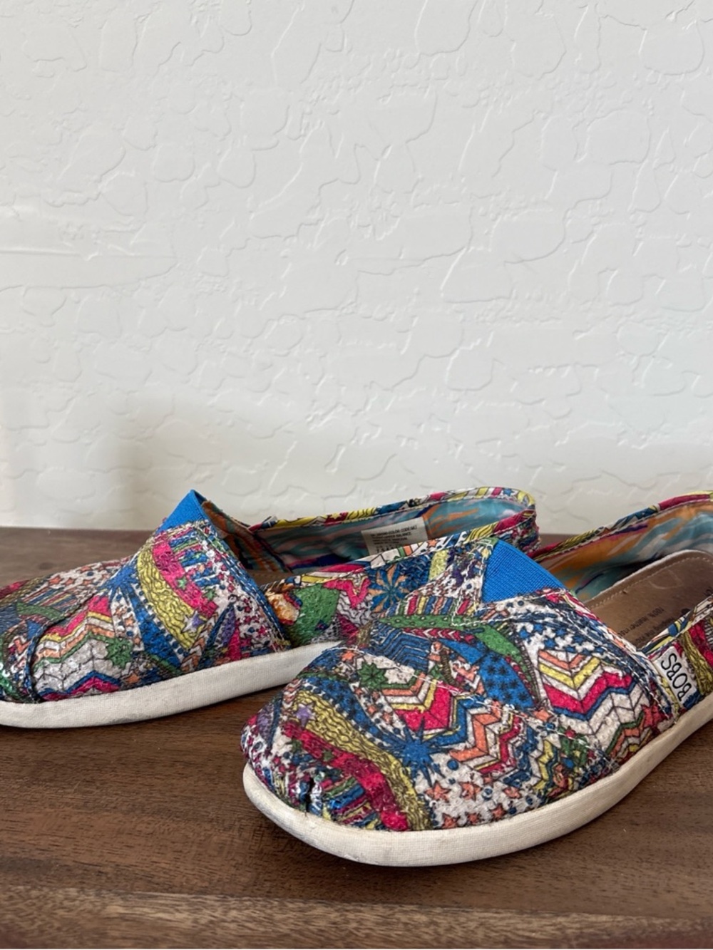 Bobs by Skechers Shoes Size 7.5 Multi-Color Sequined Upper Slip On Casual Womens